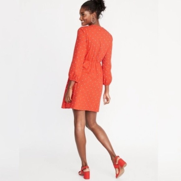 Old Navy Red Floral Wrap Dress Plus Size 3X - Picture 7 of 8